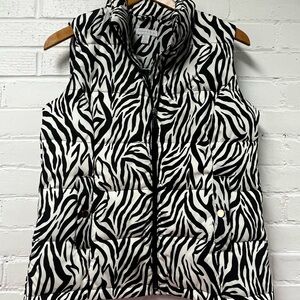 Zebra Print Women's Puffer Vest